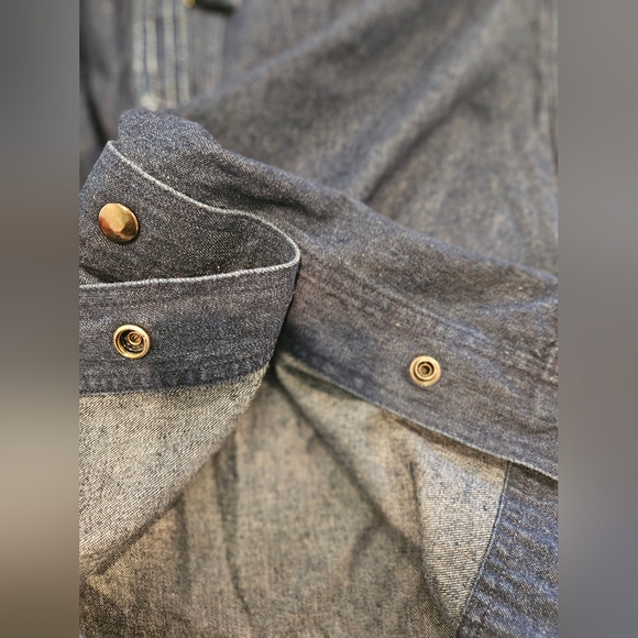 Eddie Bauer Vintage Denim Skirt From 1970's. Belt Tie Pockets 100% Cotton Midi. - Picture 5 of 5